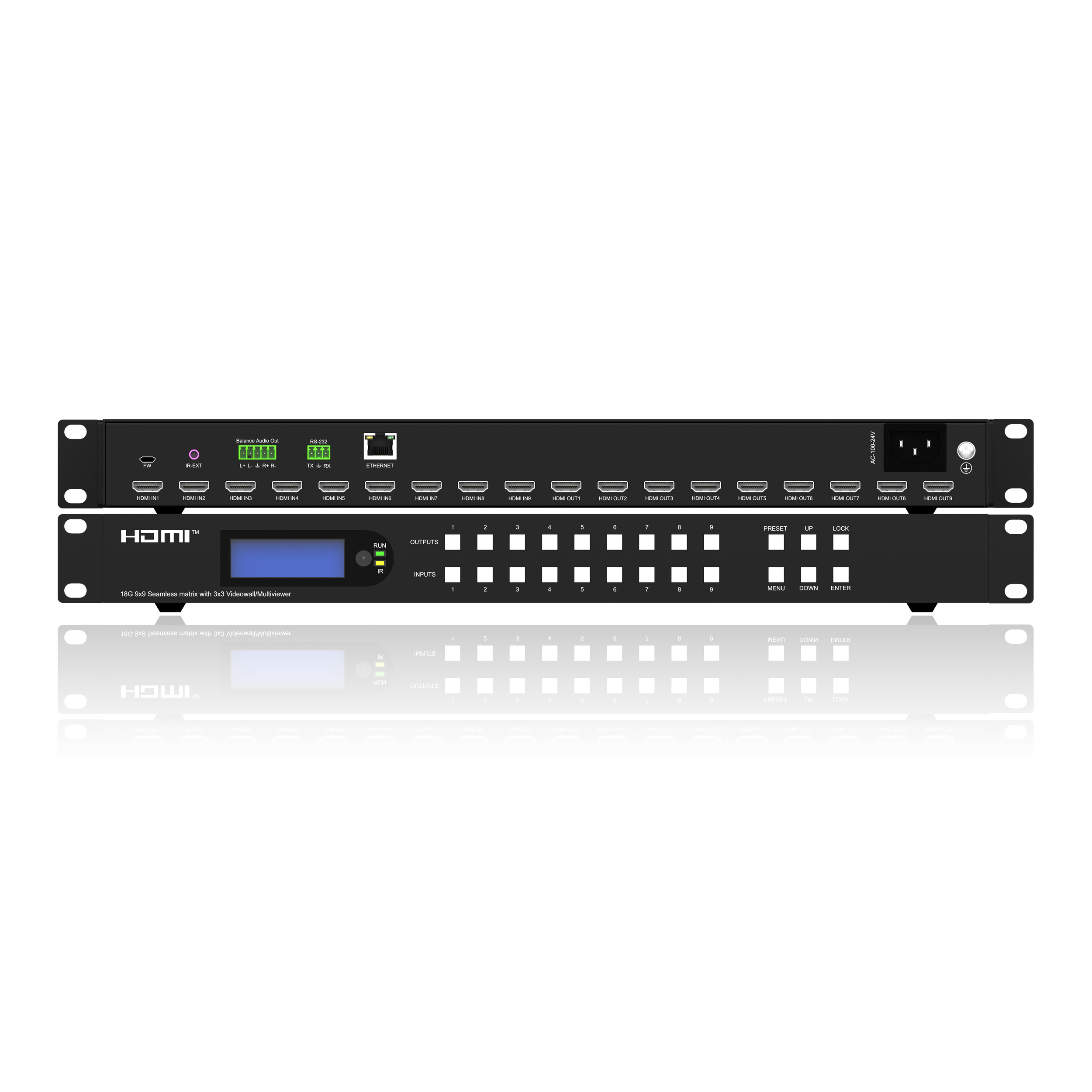 9x9 HDMI Seamless Matrix & 3x3 video Wall 4K@60HZ 4:4:4