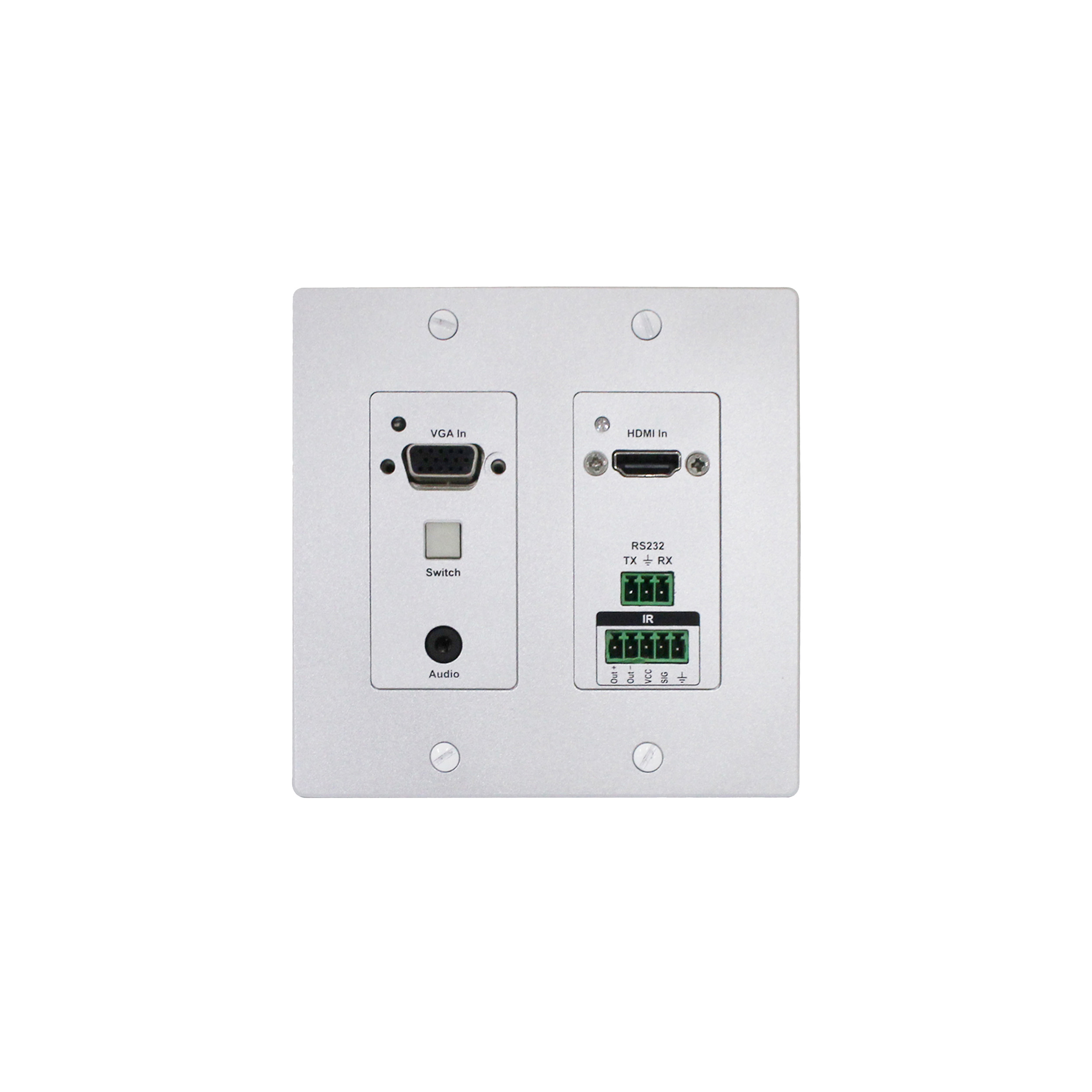 HDMI+VGA Wallplate Extender-70m1080; 40m 4K@60Hz 4:4:4